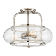 Lampada a Soffitto Industrial Nordico Trilogy Metallo Nichel Spazzolato 3 Luci E27