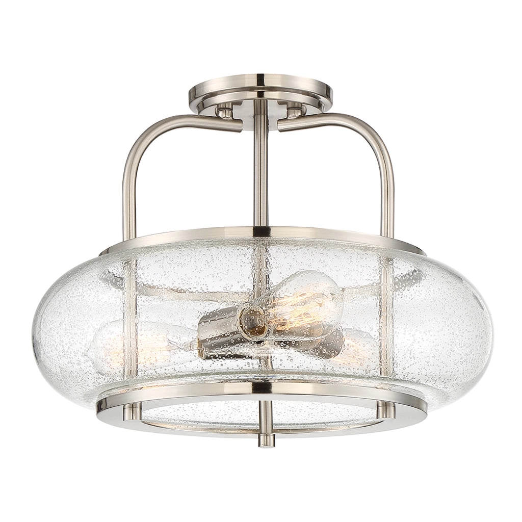 Lampada a Soffitto Industrial Nordico Trilogy Metallo Nichel Spazzolato 3 Luci E27