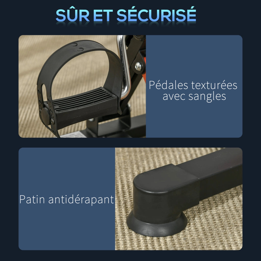 Mini cyclette per casa con resistenza regolabile e schermo LCD ¨C zephmum ¨C 33-43x40x24,5-34,5 cm acciaio nero
