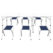 Set Tavolo da Campeggio Pieghevole 6 Sedie Regolabili 180x60 cm 41329