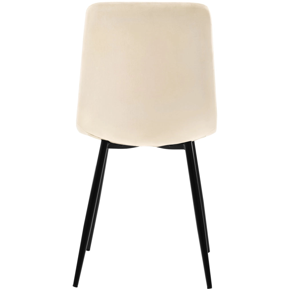 Set di 4 Sedie da Pranzo in Velluto Bianco Antico