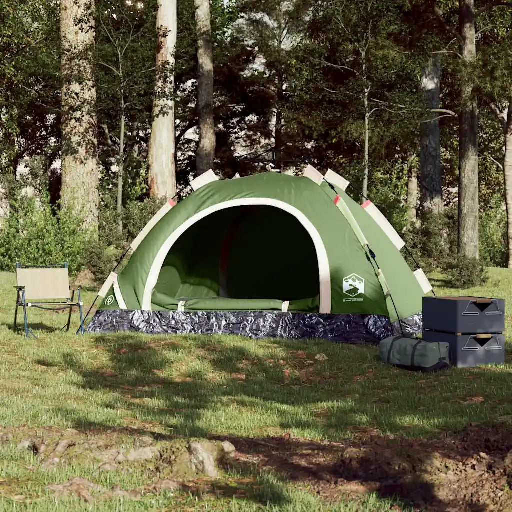 Tenda da Campeggio 3 Persone Verde a Rilascio Rapido 4004165