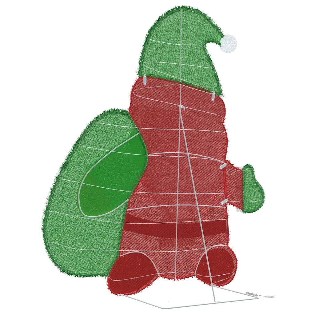 Babbo Natale Illuminato Bianco caldo 70 x 62 cm Tessuto di Lamè 42019621