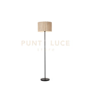 Lampada da terra Meadow 1Lt, paralume in erba naturale e metallo nero