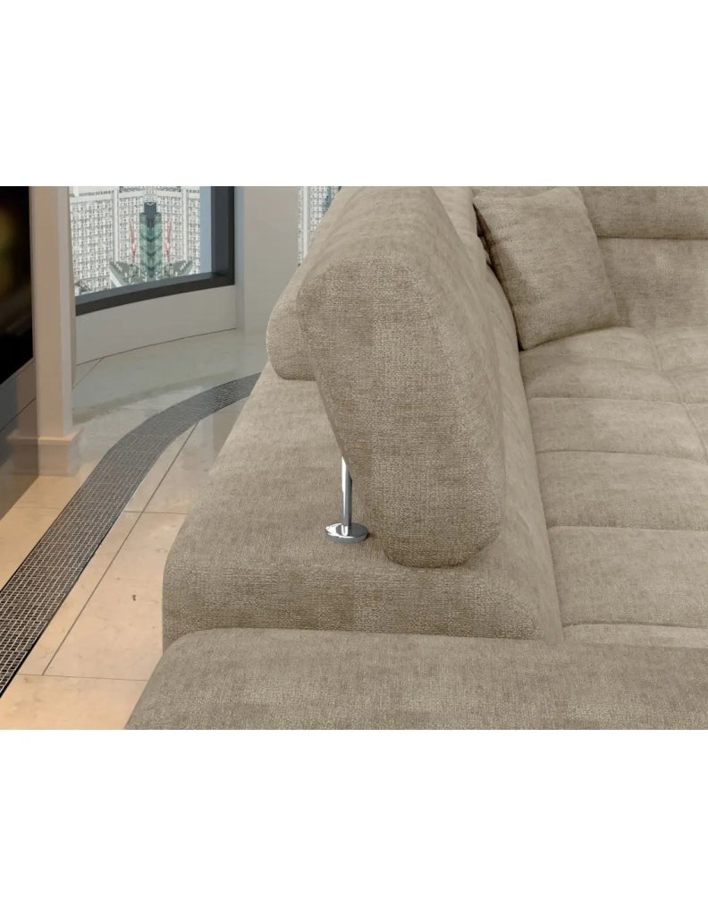 Divano angolare convertibile PALAZZO 4 posti beige – angolo sinistro con contenitore