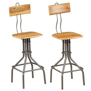 Set di due sgabelli da bar sedie e sedute di design in massello di teak riciclato 1202129