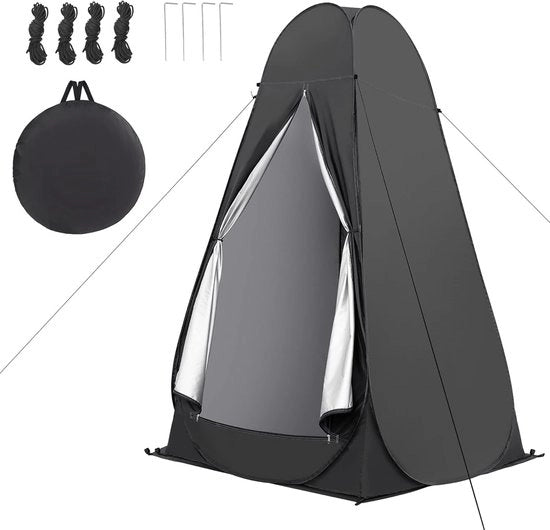 Tenda da bagno con finestra e maniglia – Tenda d'abbronzatura acqua impermeabile Nera
