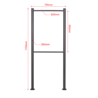 Cassetta delle lettere da terra 2x2 V52 antracite Con supporto e targhetta nome