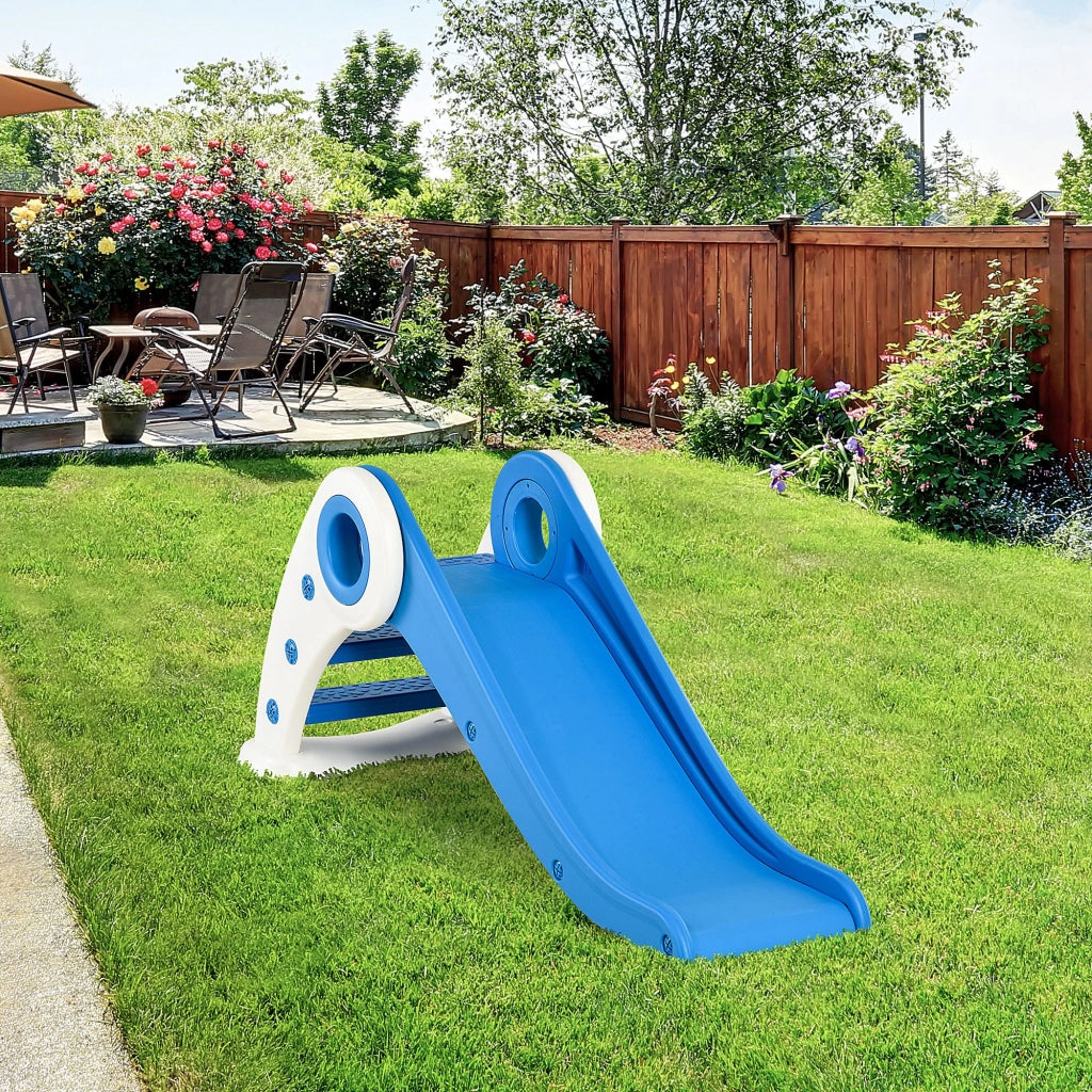 Scivolo Pieghevole per Bambini 3-6 Anni ¨C Xylo ¨C Blu HDPE 120x50x56cm Interno Esterno