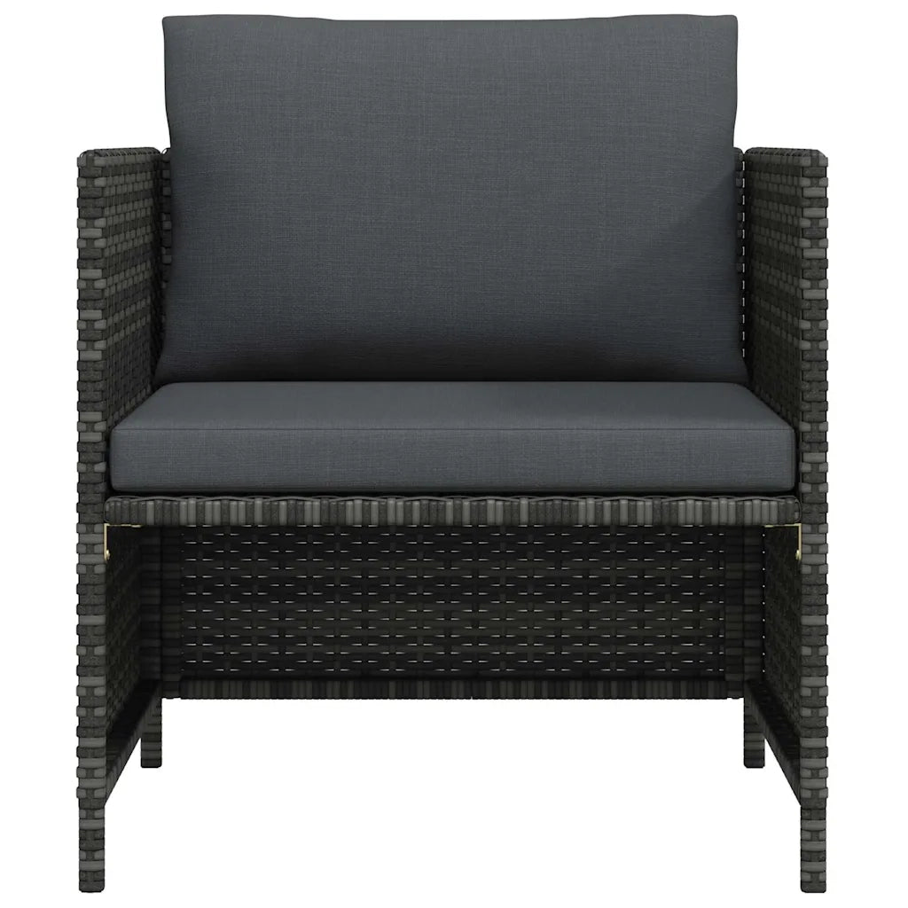 Divano da Giardino con Cuscini Grigio in Polyrattan cod mxl 70671