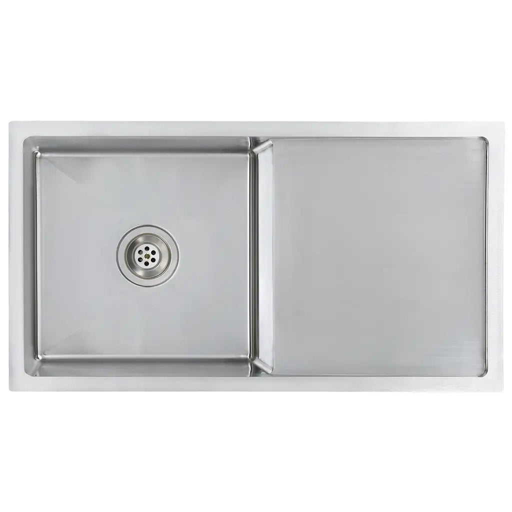 Lavello da Cucina Lavorato a Mano-Lavandino-Lavabo in Acciaio Inox 703288