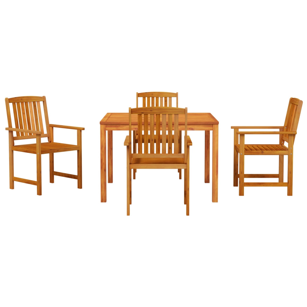 Set da pranzo per il giardino 5 pezzi in legno massello di acacia