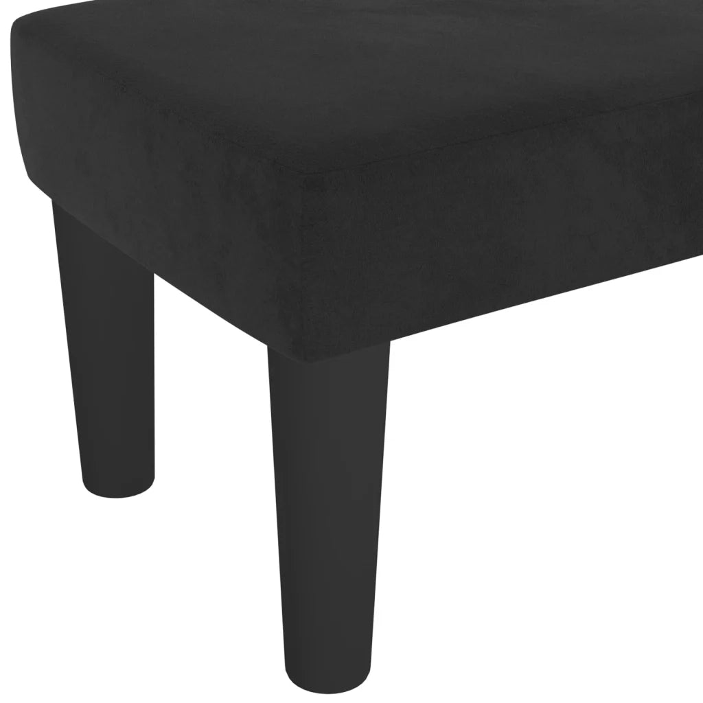 Panca-Sgabello Nera 100x30x30 cm in Velluto