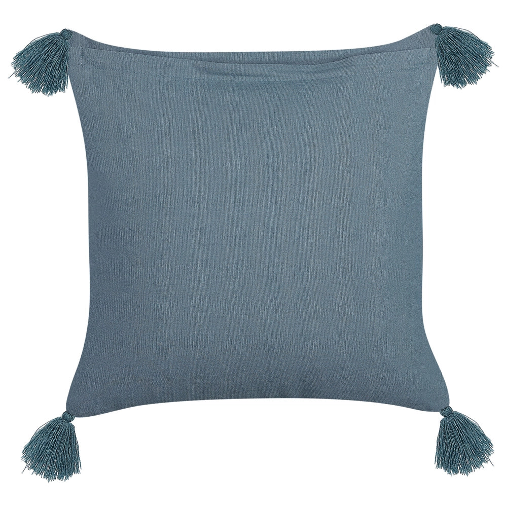 Set di 2 cuscini in velluto con 45x45 cm blu scuro soggiorno camera da letto stile boho