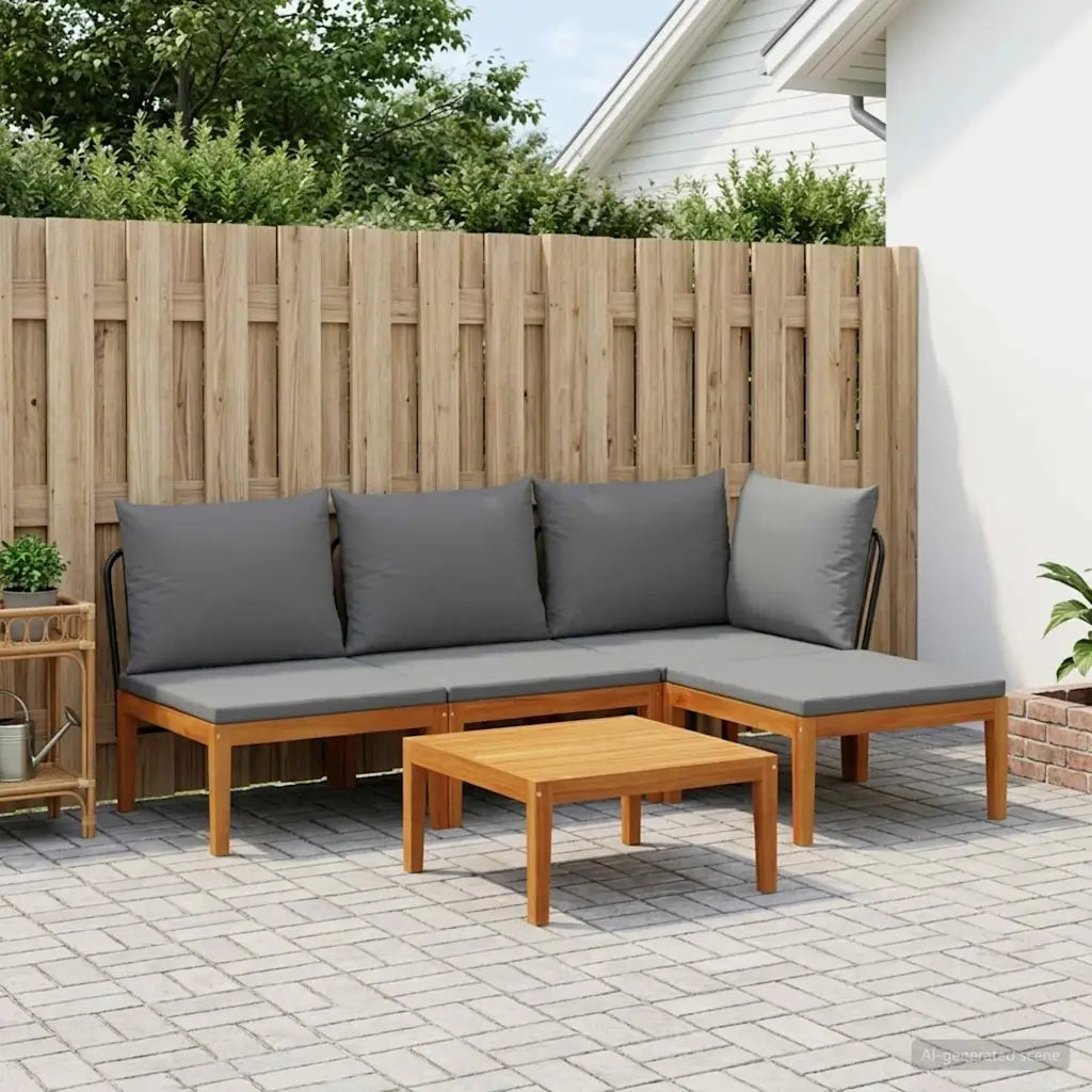 5 pcs Set da Giardino con Cuscini Naturale 3407735
