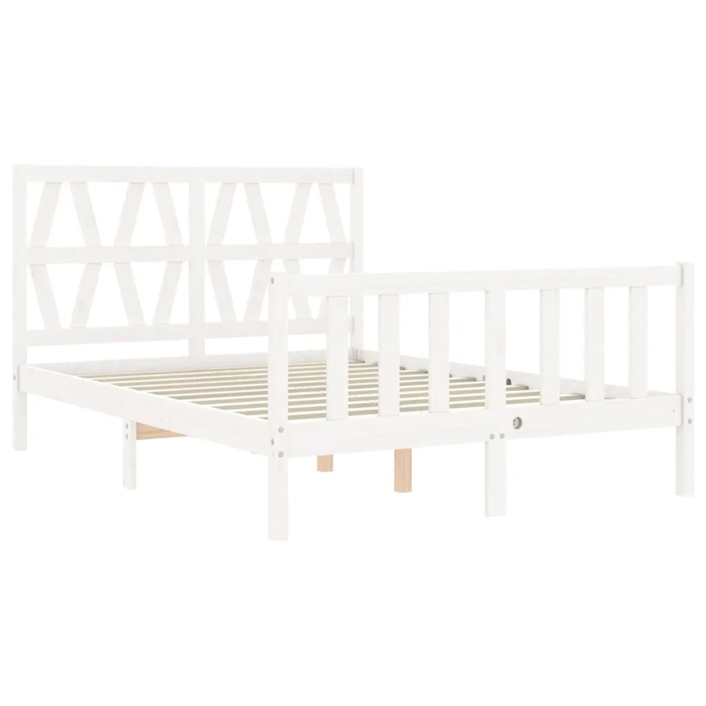 Giroletto senza Materasso-Struttura Letto Bianco 120x200 cm Legno Massello Pino 497301