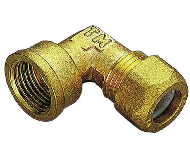 RACCORDO CURVO FEMMINA CON OGIVA IN PTFE PER TUBO RAME MODELLO 1200 1/2 ø12   TIEMME RACCORDERIE SPA