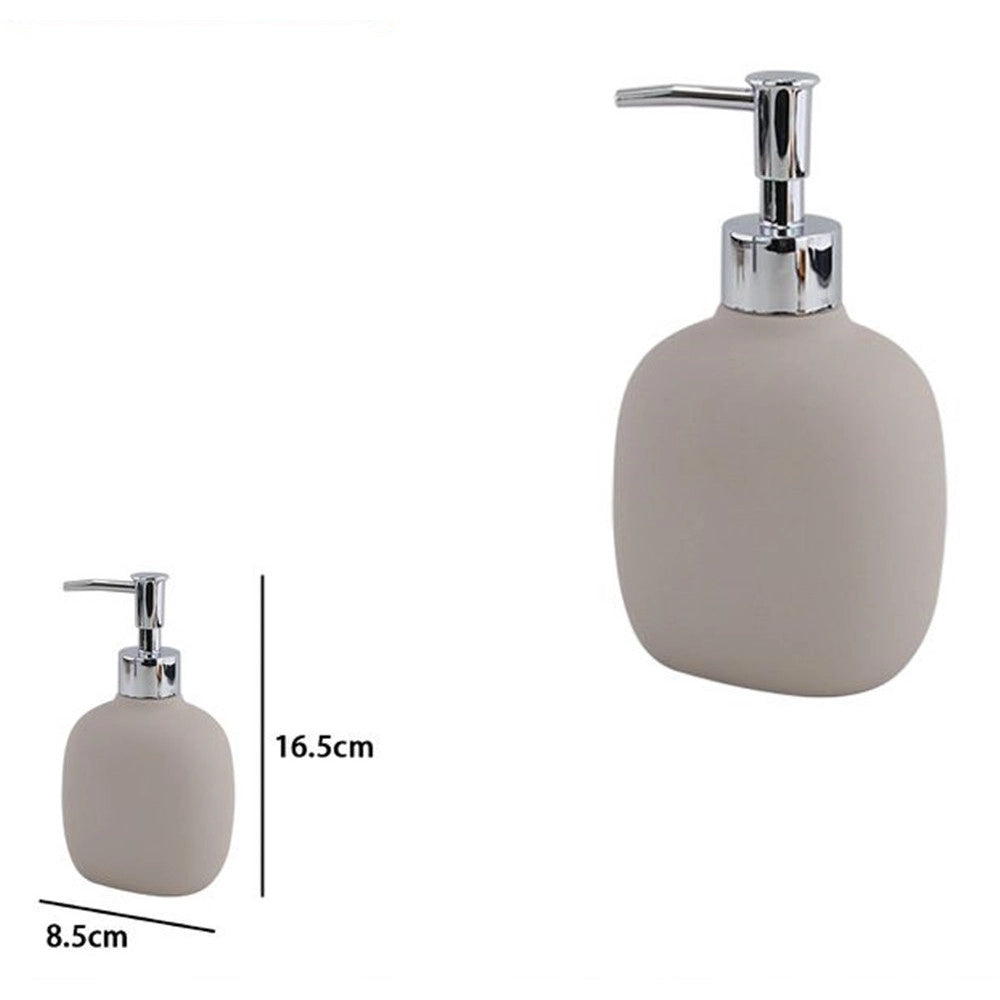 Trade Shop - Dispenser Sapone Liquido Tortora In Abs Con Pompa Cromo Per Bagno Accessorio 87813 -
