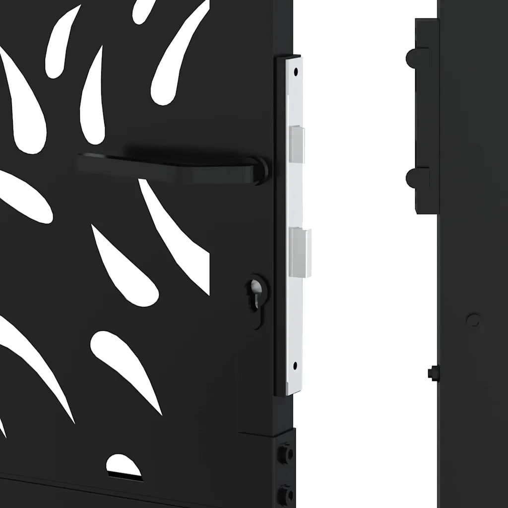 vidaXL Cancello Giardino Nero 105x130 cm in Acciaio Design a Fiamma