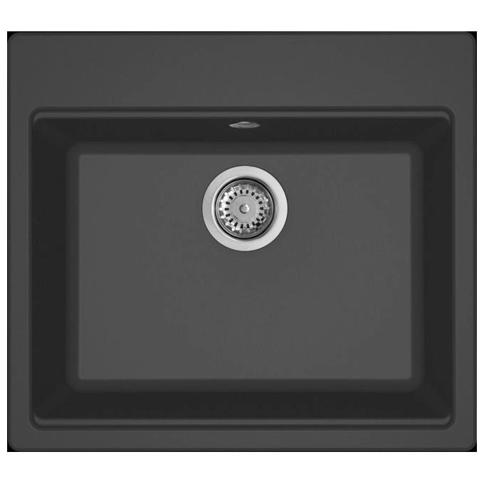 Elleci Lavello da Incasso Granitek Time 105 Monovasca 57x51 cm Nero Matt