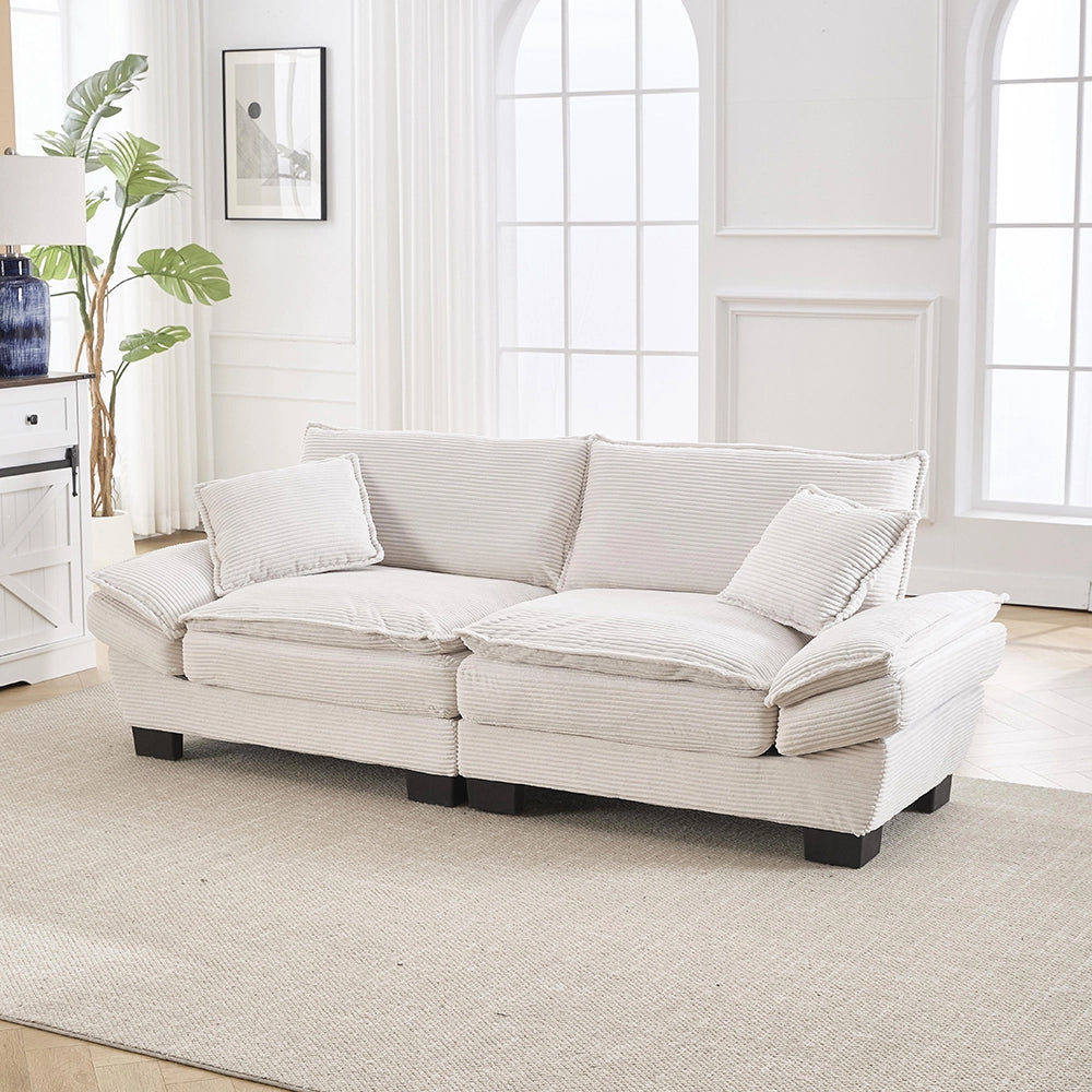 Divano letto doppio - Xylo - Con piumino, cuscino incluso, beige