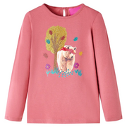 Maglietta da Bambina a Maniche Lunghe Rosa Antico 140cod mxl 84369