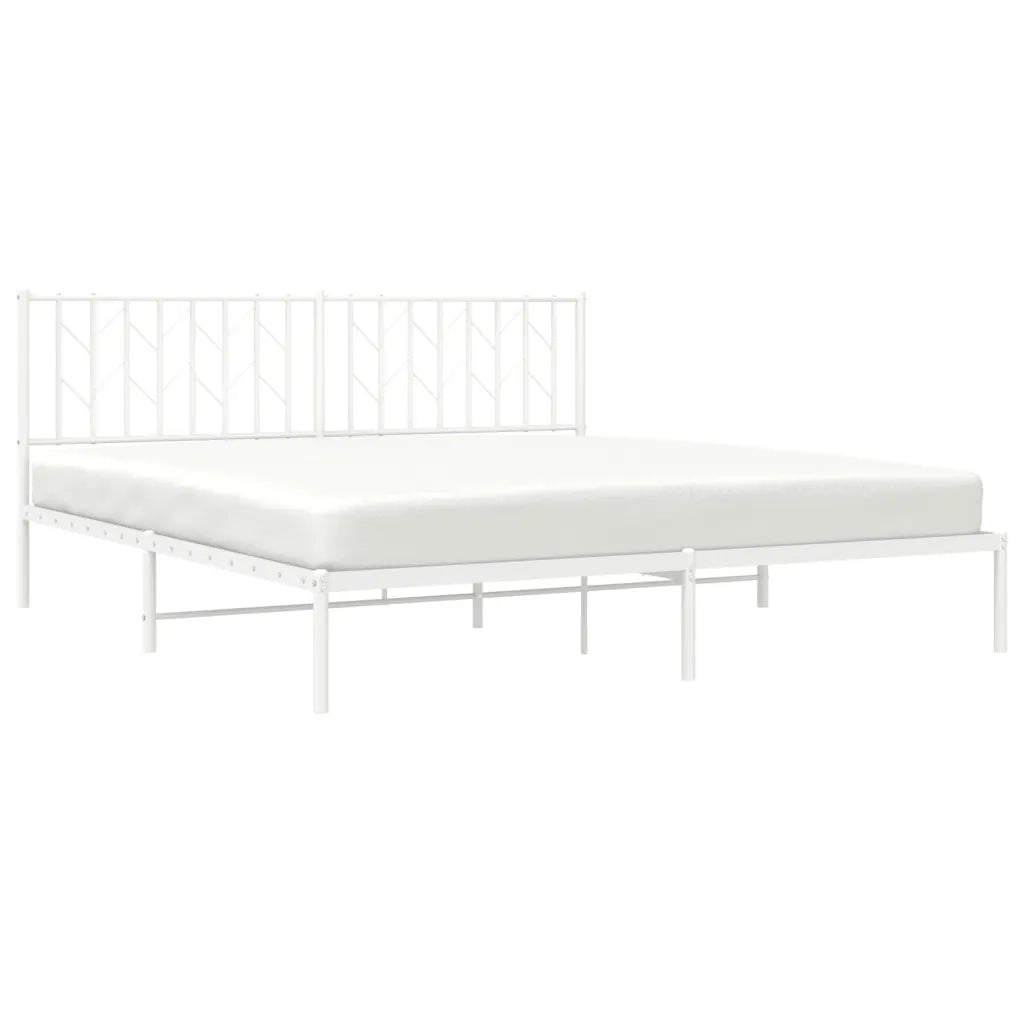 Giroletto con Testiera-Struttura Letto con testiera Metallo Bianco 183x213 cm 311124