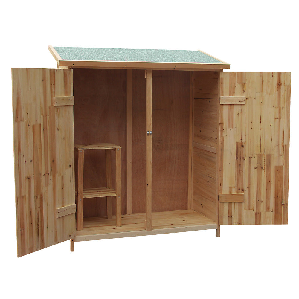 Armadio da giardino XXL in legno 1380 x 655 x 1600 mm Capanno degli attrezzi per esterno