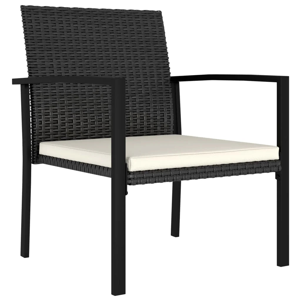Set da pranzo da giardino mobili da esterno 7 pezzi resina intrecciata nera 02_0014055
