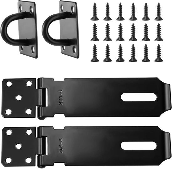 Chiusura di sicurezza a hasp - 5 pollici - Acciaio inox 304 - Incluso set di viti - Robusta e duratura - Blocco di sicurezza per la porta