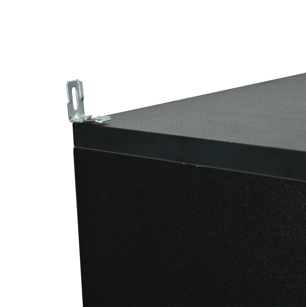 Vetrina LED 59,5x35x182 cm con 2 ante e 2 cassetti in truciolare nero