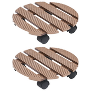 Carrelli Portavasi 2 pz Marroni  Ã˜30x7,5 cm in WPC cod mxl 60649