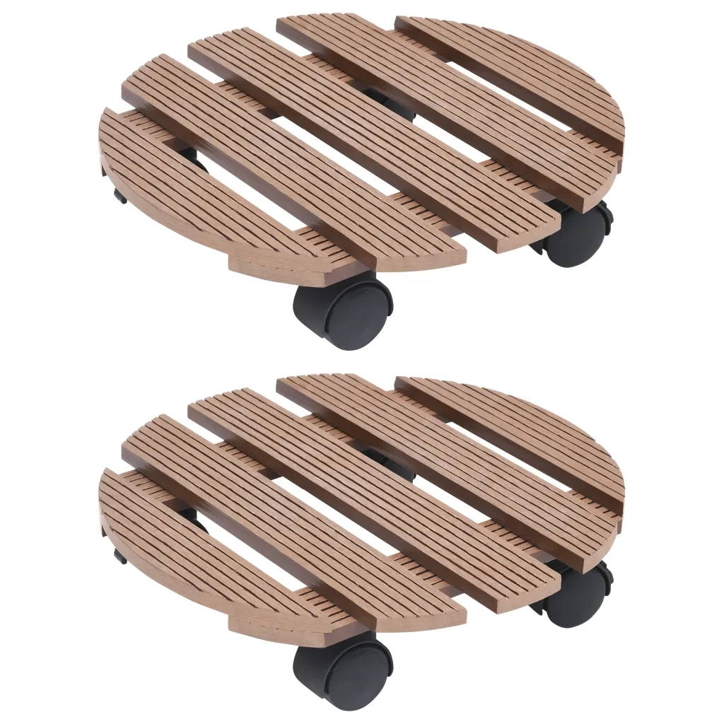 Carrelli Portavasi 2 pz Marroni  Ã˜30x7,5 cm in WPC cod mxl 60649