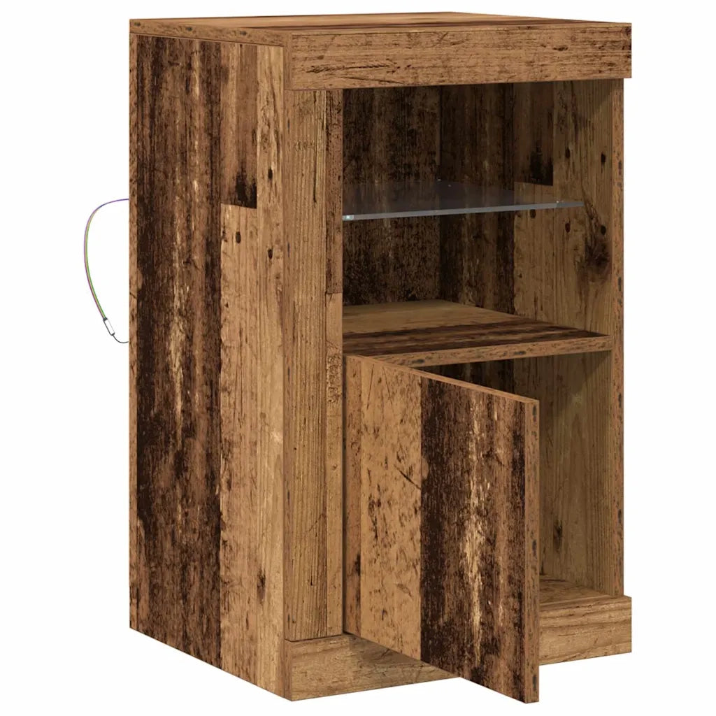 Madia LED 2 pcs Legno vecchio 41 x 37 x 67 cm Legno multistrato 863019