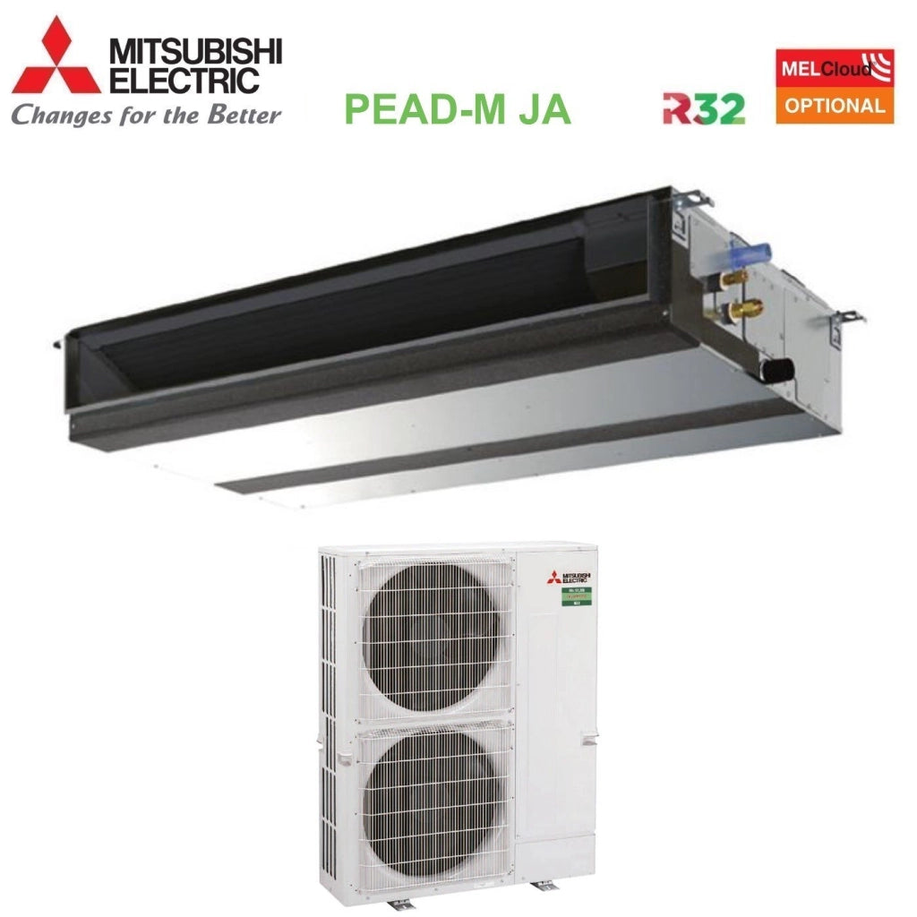 Climatizzatore Condizionatore Mitsubishi Electric Canalizzato Canalizzabile Inverter Media Prevalenza 48000 Btu PEAD-M140JA +  PUZ-M140VKA Monofase R-32 Wi-Fi Optional