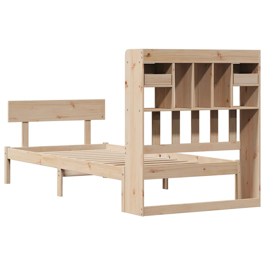 Letto Libreria senza Materasso 90x200 cm Legno Massello Pino 3321828