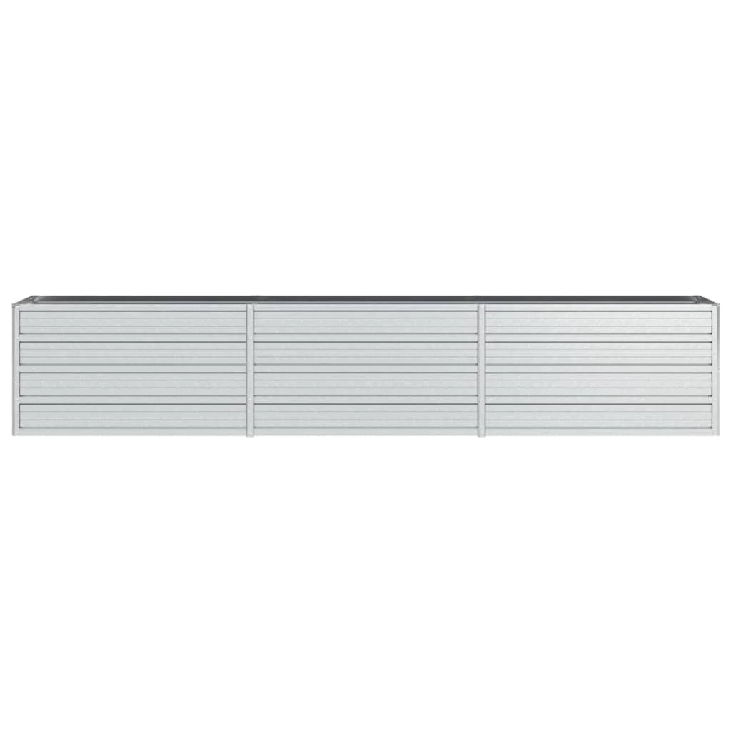 Fioriera rialzata per piante fiori patio giardino 240 x 40 x 45 cm acciaio zincato argento 02_0039409