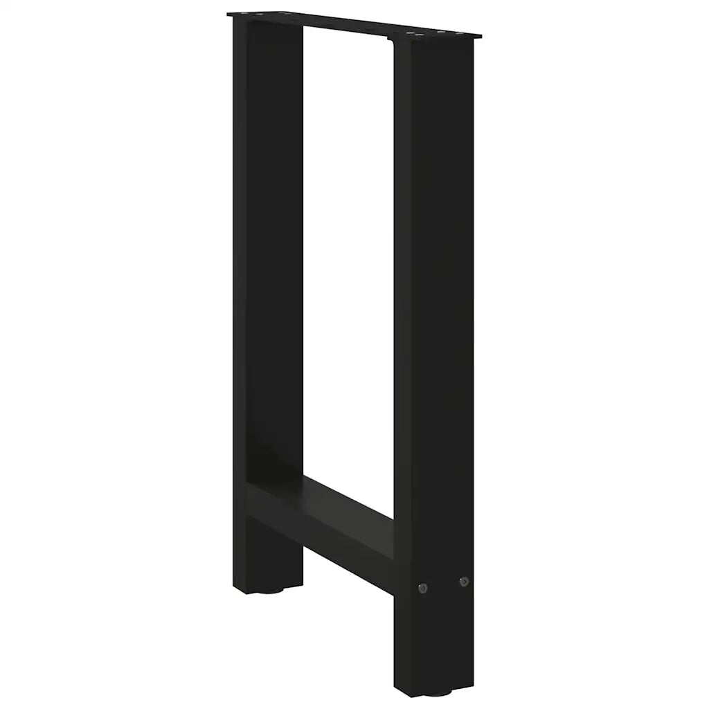 Gambe per tavolo da pranzo nere 2 pz 60x(72-73) cm in acciaio 4013304