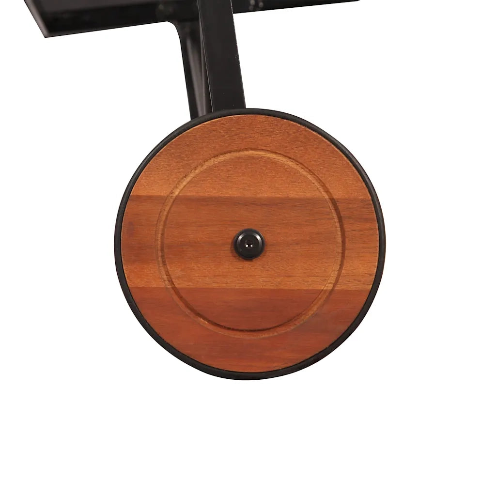 Lettino Prendisole con Gambe in Acciaio Legno Massello Acacia 44394