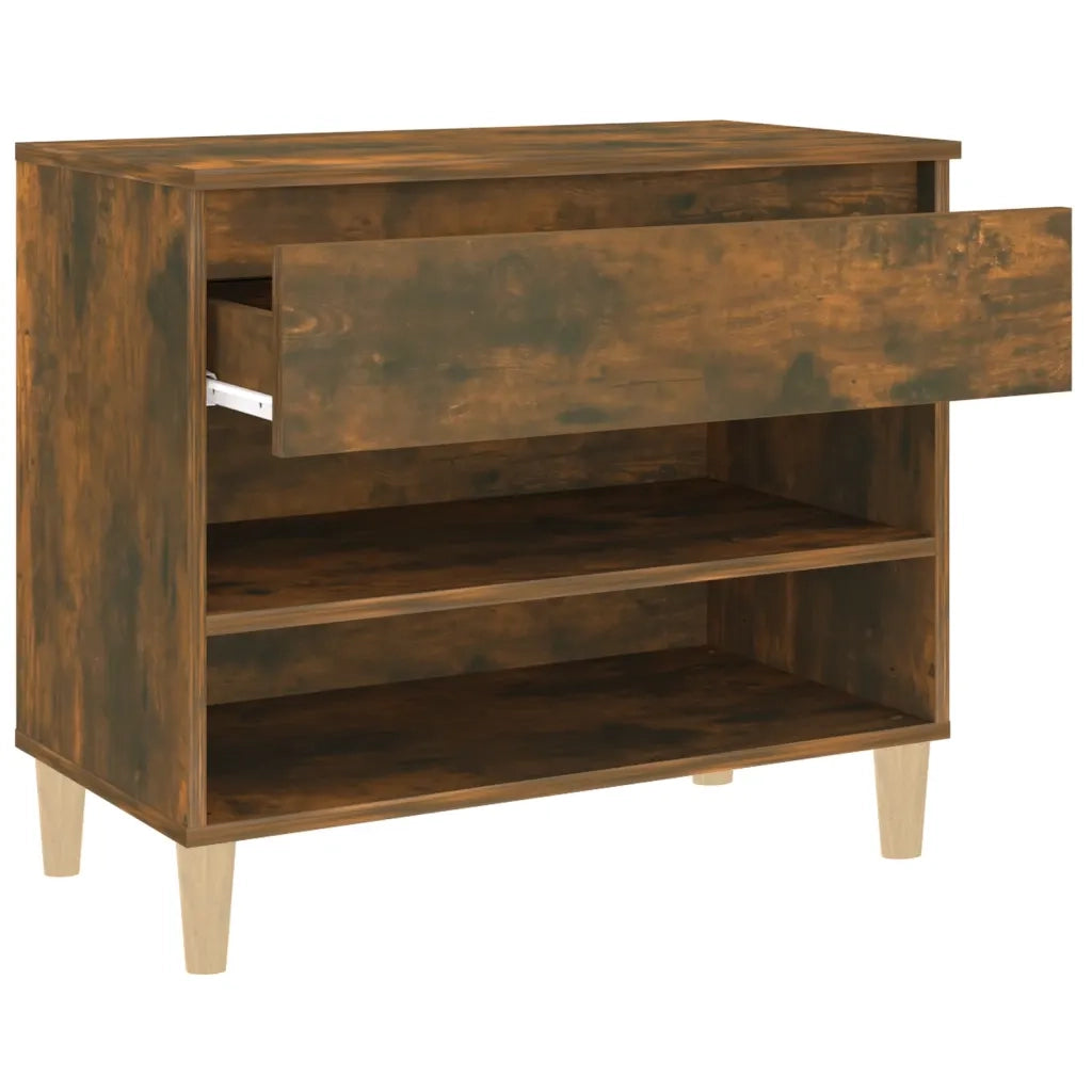 Scarpiera-Scaffale per scarpe Rovere Fumo 70x36x60 cm in Legno Multistrato 570339