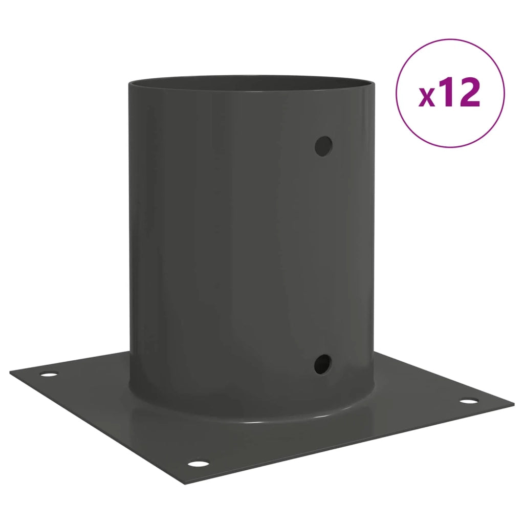 Ancora rotonda per terreno 12 pcs Antracite 18 x 18 x15 cm
