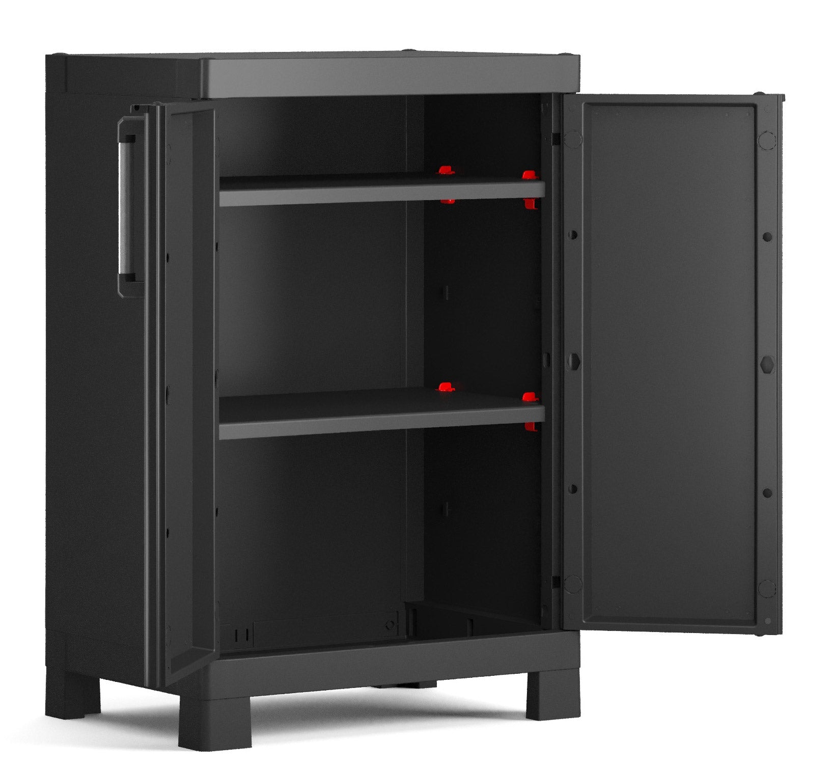 Armadio in Resina 2 Ripiani 65x45x97 cm Keter Detroit Basso Nero