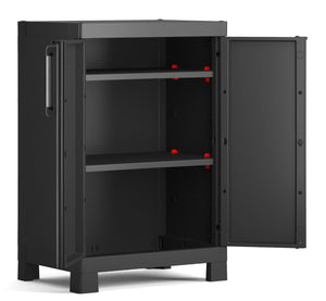 Armadio in Resina 2 Ripiani 65x45x97 cm Keter Detroit Basso Nero