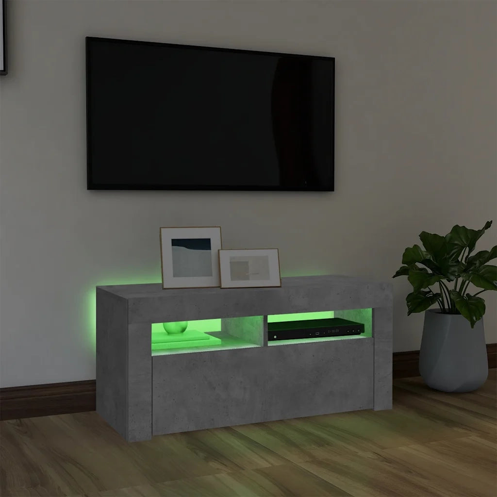 Mobile Porta TV con Luci LED Grigio Cemento 90x35x40 cm cod mxl 34014