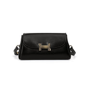 Borsa a tracolla da donna in vera pelle nera