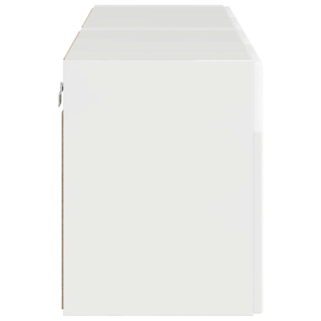 Mobile TV da parete 2 pcs Bianco Lucido 59,5 x 31 x 40 cm 892338