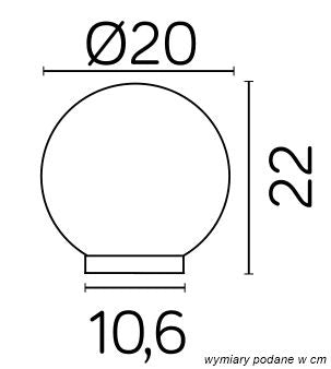 Lampada da giardino sfera CLASSIC SU-MA 1xE27 IP43 Ø20