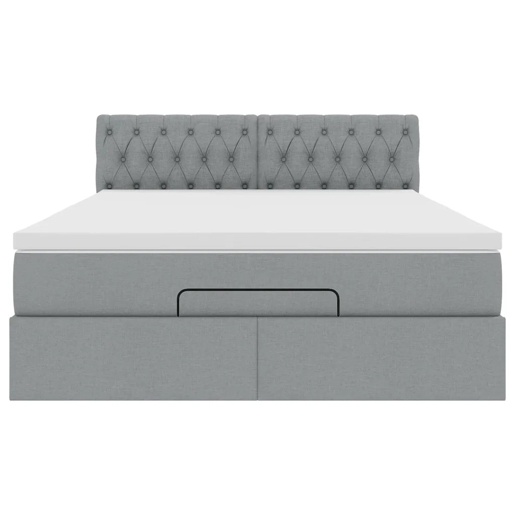 Struttura Letto Pouf con Materasso 140x200 cm in Tessuto