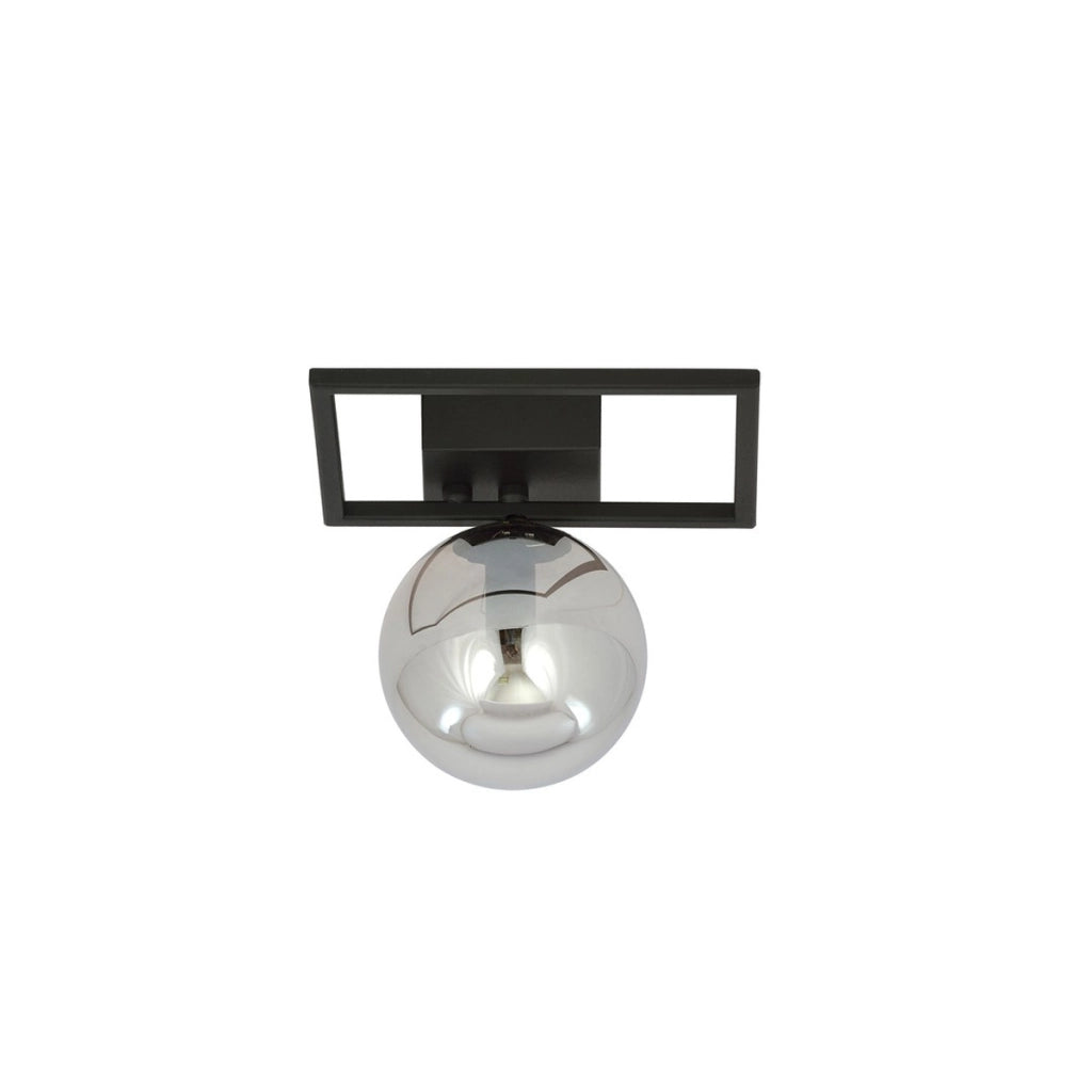 Lampada da soffitto Imago in acciaio nero opaco e vetro grafite