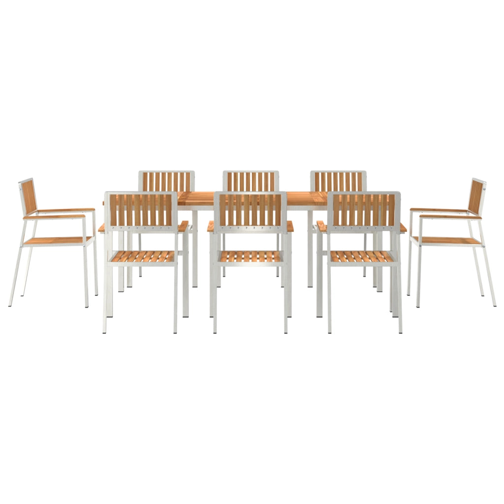 Set da Pranzo da Giardino  9 Pezzi in Teak Massello